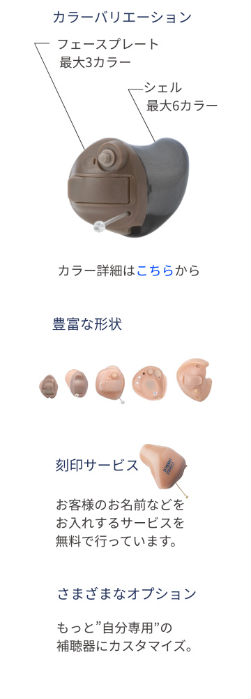 耳あな型オーダーメイド補聴器画像（スマホ）